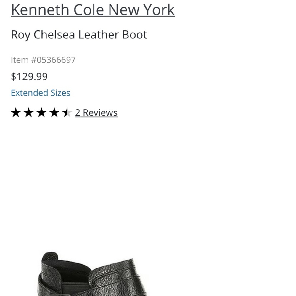 Men’s black leather Chelsea boots.